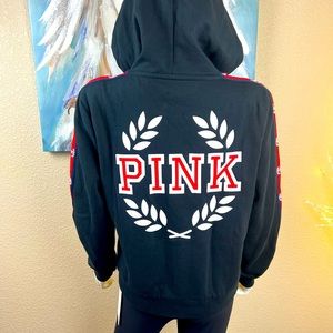 NWOT PINK VS Logo Full Zip Up Hoodie Sweatshirt Jacket $60